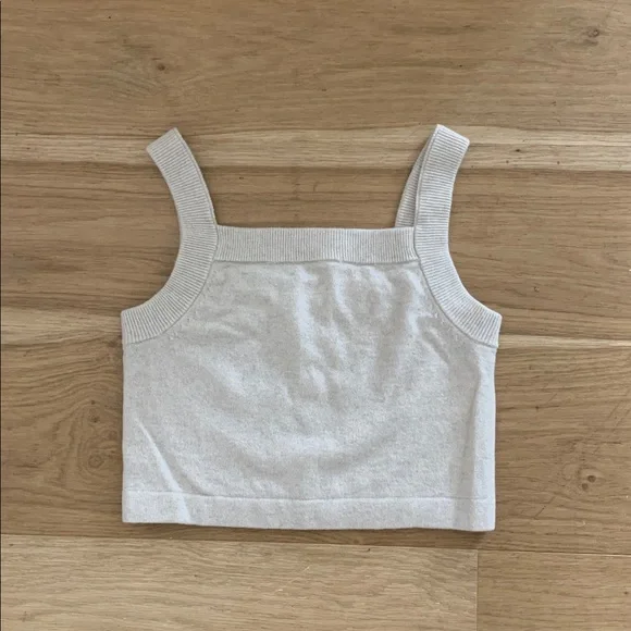 Madewell Cream Cashmere Sweater Crop Tank Top XS - Picture 1 of 7